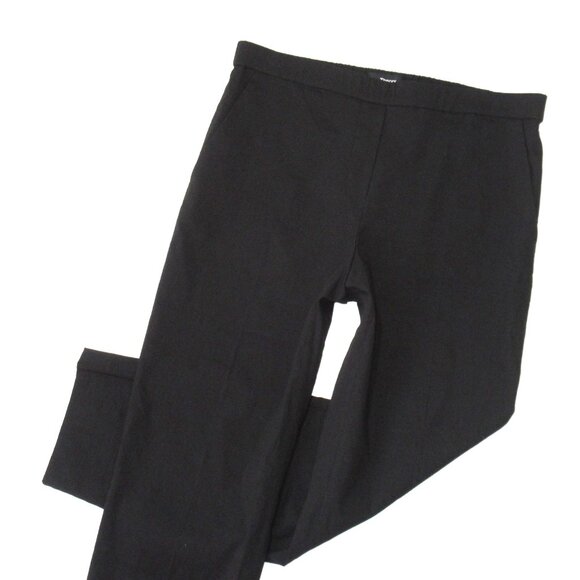 NWT Theory Treeca Pull On in Black Eco Crunch Linen Stretch Pants 6 - Picture 2 of 5